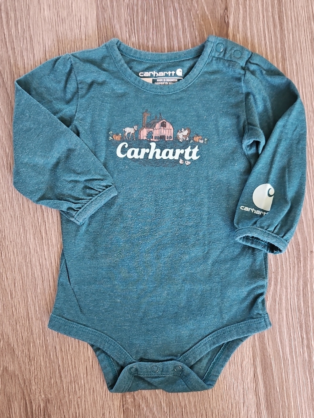 Carhartt Kids' Green Long-Sleeve Onsie